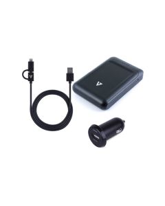 V Seven Travel Charge Kit Car + Dual USB Powerbank + 2-1 cable iPhone iPad iPod
