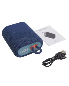 ADJ Speaker Bluetooth portatile Jump con porta di ricarica Type-C e Bluetooth 5.2 con connessione stabile fino a 10m. Batteria al Litio 1200mAh. Supporta TF Card fino a 32 Gb. Struttura in tessuto e ABS di colore blu - 760-00022