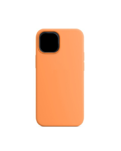 Cover Silicone per iPhone 14 Pro 6,1 Pollici, Antiurto con Fodera in Microfibra - Arancione