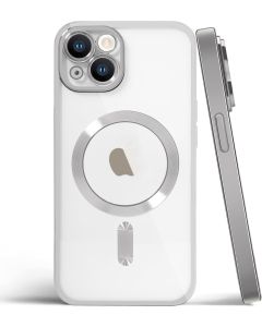Custodia MagSafe per iPhone 14 Pro Protezione fotocamera in silicone - Argento