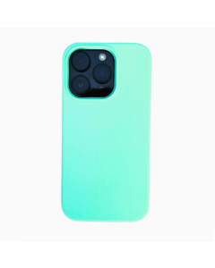 Cover Silicone per iPhone 14 Pro 6,1 Pollici, Antiurto con Fodera in Microfibra - Verde acqua