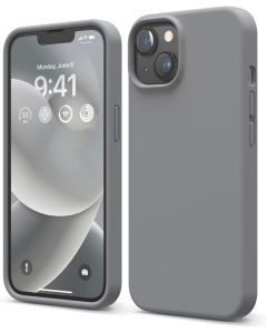 Cover per iPhone 15 Silicone 6.1 Pollici, Custodia Compatibile con iPhone 15 Cover, Morbido Silicone Liquido Protezione, in Gomma Gel Morbida con Fodera in Microfibra - Grigio scuro