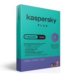 Kaspersky Plus Sicurezza antivirus per 5 device SuperSlim Box - KL1042T5EFS-SSB