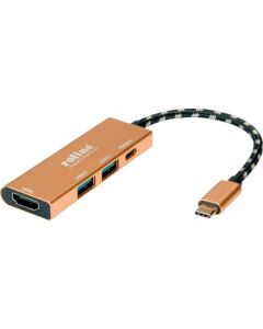 ROLINE replic  di porte e docking station per laptop Cablato USB 3.2 Gen 2 Type-C Oro - 12.02.1119