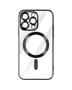 Custodia MagSafe per iPhone 14 Pro Protezione fotocamera in silicone - Nero