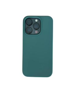 Cover Silicone per iPhone 14 Pro 6,1 Pollici, Antiurto con Fodera in Microfibra - Verde scuro
