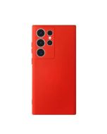 Cover silicone per Samsung Galaxy s24 Ultra, antiurto con fodera in microfibra - Rosso