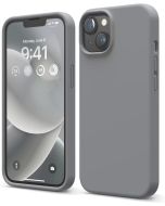 Cover per iPhone 15 Silicone 6.1 Pollici, Custodia Compatibile con iPhone 15 Cover, Morbido Silicone Liquido Protezione, in Gomma Gel Morbida con Fodera in Microfibra - Grigio scuro